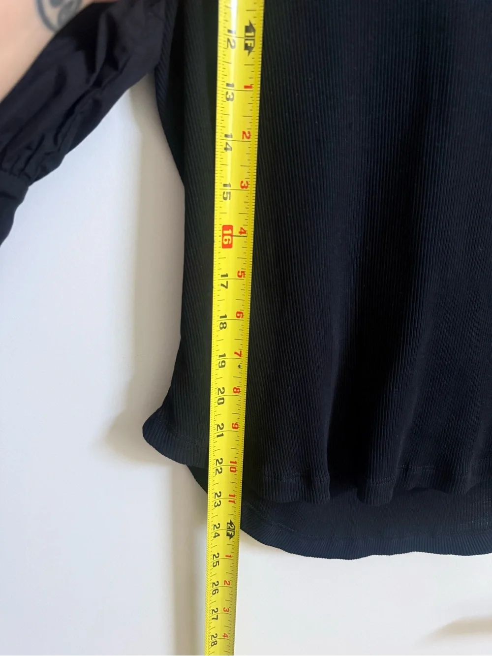 ULLA JOHNSON Puff Sleeve Ribbed Blouse Black XL (Fits more like a Large)